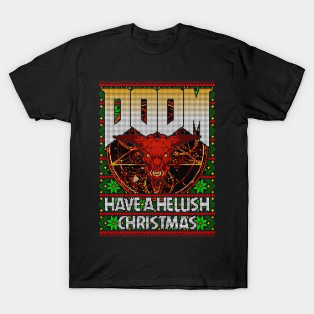 Have a Hellish Christmas T-Shirt by HappyLlama